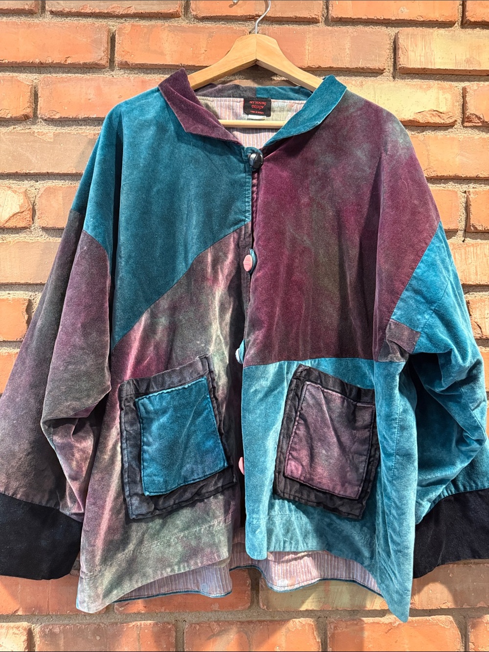 Vintage- Teal & Plum Velvet Jacket